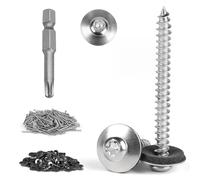 MIGUBIGU 200 Pezzi Viti Spengler Inox 4,5 x 60 mm con Rondelle di Tenuta EPDM e Punta T20, Viti Autoperforanti per Metallo, TX/Esagono Incassato, per Macchinari, Industriali, Edilizia