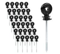 MIGUBIGU 30 Pezzi Isolatori per Recinto Elettrico 145mm, per Filo, Corda | Isolatori per Pali in Legno, Isolatore per Recinzione Elettrificate, Pali isolanti ad anello avvitabili per Corde, recinto