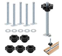 MIGUBIGU 6 PCS Morsetto per T-Track M8 x 100 mm, T-Track Accessori con Manopola a Stella, Adattatore per Binario a T, Dadi a T M8 in Acciaio Inox per Falegnameria