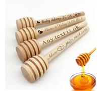 Miguha 10 bastoncini di legno personalizzati for miele, cucchiaino for miele personalizzato, mini cucchiaio for miele, utensili da dessert, bomboniera for matrimonio, regalo for festa