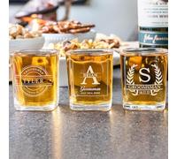 miguha Bicchierini da shot quadrati personalizzati, set di bicchieri da whisky con incisione personalizzata, regalo for lo sposo, testimone di nozze, decorazione for la proposta del padre dello sposo