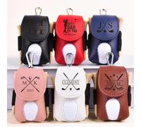 Miguha Borsa for palline da golf in pelle personalizzata, mini marsupio portatile personalizzato for riporre palline da golf, porta tee, regalo di accessori for golfisti(Brown)