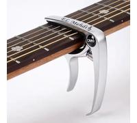 Miguha Capotasto per chitarra personalizzato, clip di accordatura incisa su misura, regali per testimoni di nozze di insegnanti di musica chitarristi, accessori per musicisti e band(Silver)