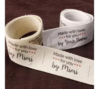 miguha Etichette for Abbigliamento Personalizzate da 25X50 Mm, Personalizzate da Cucire, Etichette for Abbigliamento, Logo, Etichetta in Tessuto con Nastro di Raso Morbido Personalizzato