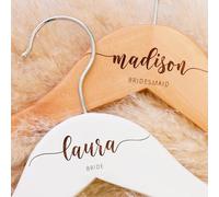 Miguha Gruccia in legno personalizzata for matrimonio con nomi e data incisi, gruccia in legno for abiti da sposa, festa, regali for sposi e coniugi.