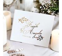 Miguha Libro degli ospiti personalizzato for matrimonio, album fotografico personalizzato con messaggio nobile, libro delle firme for anniversario di matrimonio orizzontale for il signor e la signora
