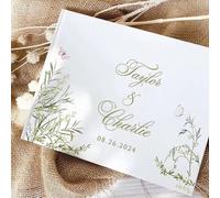Miguha Libro degli ospiti personalizzato per matrimoni Album personalizzati con nome Album elegante con copertina rigida per il ricevimento di nozze Libro ricordo