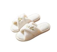 miguha Pantofole Da Sposa Personalizzate, Pantofole Morbide Personalizzate, Matrimonio, Luna Di Miele, Proposta Di Matrimonio, Regali Per La Mamma(White)