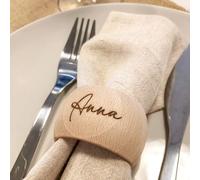Miguha Portatovaglioli rotondo in legno personalizzato, decorazione for tavolo da matrimonio, battesimo, proposta di matrimonio, bomboniera, nome dell'ospite personalizzato, stoviglie, regalo