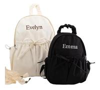 miguha Zaino personalizzato for bambini con fiocco, zaino personalizzato for danza classica con nome, zaino for lezioni di danza, regali for ragazze(12.6x4.7x9.5 in)