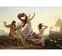 MiguOo Famoso Arte Della Parete Della Tela Poster Stampe Artistiche Ulisse e le sirene di Marie-francois Firmin-girard per L'arredamento del Corridoio 60x90cm