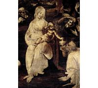 MiguOo Poster D'arte Moderna Poster Immagini Famoso Dipinto Adorazione dei Magi Particolare della Vergine Maria di Leonardo Da Vinci per Soggiorno 60x90cm