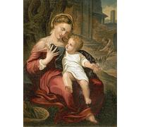 MiguOo Poster d'Arte Moderna Poster Immagini Famoso dipinto la Sacra Famiglia di Antonio Da Correggio per Soggiorno 60x90cm