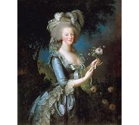 MiguOo Poster D'arte Moderna Poster Immagini Famoso Dipinto Maria Antonietta alla rosa di Elisabeth Louise Vigee Lebrun per Soggiorno 60x90cm