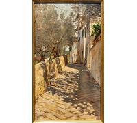 MiguOo Poster D'arte Moderna Poster Immagini Famoso Dipinto Vicolo alla Capponcina di Telemaco Signorini per Soggiorno 60x90cm