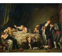 MIGUOO Poster Wall Art Art Poster Stampe Pittura ad olio il figlio punito di Jean Baptiste Greuze per la decorazione della parete 60x90cm