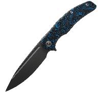 Miguron Velona lama 14c28n, Liner lock Manico in G10 Damasco Blu, MGR-8003DBUII