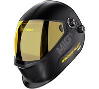 MIGVAN Maschera Saldatura Autoscurante 0,1 ms di oscuramento automatico ultra rapido, True-Color, 100×82 mm, solare batteria, DIN 4/5-9/9-13, Casco Saldatura MIG TIG MMA ARC Smerigliatura H21
