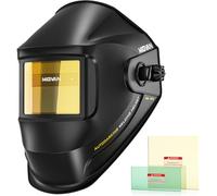 MIGVAN Maschera Saldatura Autoscurante True-Color - 0,3 ms oscuramento, solare/batteria, Maschera per saldatura, DIN 4/9-13, 93×43 mm - Casco saldatura leggero per MIG TIG MMA ARC H-11