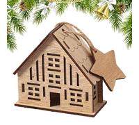 Mihauuke Case Illuminate per Natale,Case in Legno Illuminato per Il Villaggio di Natale - Edificio Decorativo da Collezione per Desktop - Addobbo per Appartamento Party Natalizio