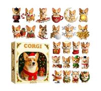 Mihauuke Conto Alla Rovescia Per Natale - Ornamento Cane In Acrilico 2D | Calendario Delle Feste Da 24 Giorni,Per La Stagione Delle Feste Adolescenti Adulti Bambini Halloween Pasqua Festa Del