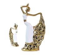 Mihauuke Figurina Ballerina - Statua Ballerina Astratta in Ceramica,Artigianato Artistico di Danza Elegante per Mobile TV Scaffale Scrivania Tavolo Ingresso Matrimonio Soggiorno Camera Decorazione