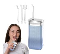 Mihauuke Idropulsore Dentale da Viaggio,Filo Interdentale Senza Fili - Serbatoio 0.2L Silenzioso con 4 Ugelli e Pressione Regolabile per Pulizia Denti e Protesi di Tutta la Famiglia
