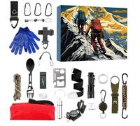 Mihauuke Kit di Sopravvivenza Calendario 'Avvento per Uomini - Kit Da Campeggio Attrezzatura Uomo,Set Completo Regalo Natale Per Papà Figlio Famiglia Marito Amici