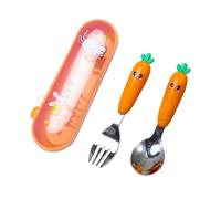 Mihauuke Set di Posate per i Primi Anni - Kit di Argenteria per Bambini in Acciaio Inossidabile con Scatola Portatile - Lavabile in Lavastoviglie per Viaggi Riunioni