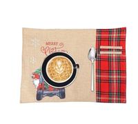 Mihauuke Sottopiatto Per Le Feste | Tessuto Isolante A Motivo Quadri Nero E Rosso - Sottopiatti Per Tavola Da Pranzo Con Stampa Di Lettere | Per Caffè Ristorante Festa Cena Ringraziamento Inverno