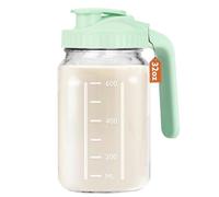 Mihlapi Brocca per latte materno, 907,2 g, brocca in vetro con coperchio a doppia prova di perdite, 1 litro di latte materno per frigorifero, brocca in vetro per tè, succo di frutta, caffè freddo