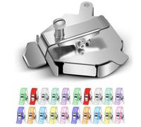 Mihutu Acciaio inossidabile Guida Magnetica per Macchina da Cucire, Universale Guida per Cucitura Poligonale Multifucntional Guida Hemmer con 20 Pezzi Clip per Cucire, Accessori per Mollette Cucito