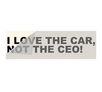 Mihutu - I LOVE THE CAR, NOT THE CEO! - 24 x 4 CM Adesivo in vinile con scritta Anti Elon Statements per Tesla auto (Carattere nero)