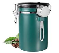 Miiepls Barattolo Per Caffè Ermetico In Acciaio Inox 1,8 L, Contenitore Per Caffè Sottovuoto, Contenitore Per Chicchi Di Caffè Con Cucchiaio In Acciaio Inox E Registrazione Del Tempo, Per Tè, Noci