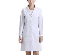 Miilovdora Camice da Laboratorio Donna Bianco Abbigliamento da Lavoro e Divise Cappotto per Chimico,Scientifico,Dental Clinic(S)