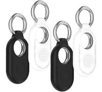 Miimall 4 pezzi Custodia per Samsung Galaxy SmartTag 2, Cover Protettiva in Silicone con Gancio, Case Leggere Anti Caduta, Materiale Lavabile, Case Antiurto per Galaxy SmartTag 2, 2 Bianco+2 Nero