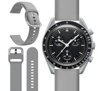 Miimall Cinturino Compatibile con OMEGA × Swatch Bioceramic MoonSwatch, Strap in Silicone Flessibile per Uomini e Donne, Sottile Band di Sostituzione Elastica per OMEGA Bioceramic MoonSwatch, Grigio