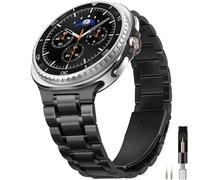 Miimall Cinturino Compatibile Con Samsung Galaxy Watch 8, Acciaio Inossidabile Sottile, Strap Leggero Regolabile, Cerniera Pieghevole, Sostituto Unisex Per Orologio Samsung Galaxy Watch 8, Nero