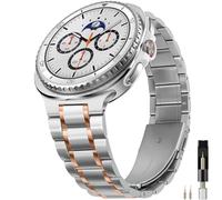 Miimall Cinturino Compatibile Con Samsung Galaxy Watch 8, Acciaio Inossidabile Sottile, Strap Leggero Regolabile, Cerniera Pieghevole, Sostituto Unisex Per Orologio Samsung Watch 8, Argento Oro