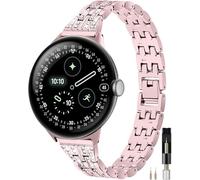 Miimall Cinturino per Google Pixel 4 3 2 1 41mm, Cinturino da Donna in Lega Metallica, Band con Strass, Misura Regolabile, Bling Strap di Ricambio da Lady per Google Pixel 4 3 2 1 41mm, Rosa