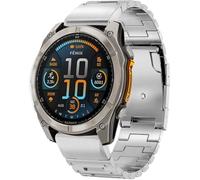 Miimall Cinturino QuickFit da 26 mm, compatibile con Garmin Fenix 7X Pro/6X Sapphire Solar Bracciale da donna e uomo, in acciaio inox, per Descent Mk2i/Quaitx 3/Tactix Charlie, argento, Eine Grösse,