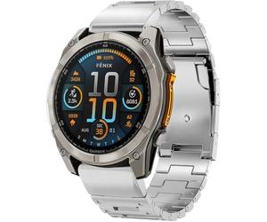 Miimall Cinturino QuickFit da 26 mm, compatibile con Garmin Fenix 7X Pro/6X Sapphire Solar Bracciale da donna e uomo, in acciaio inox, per Descent Mk2i/Quaitx 3/Tactix Charlie, argento, Eine Grösse,