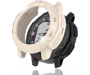 Miimall Compatibile con Garmin Instinct Crossover Custodia Bumper Cover Soft TPU (senza pellicola proteggi) Ultra-Sottile Antiurto Robusto Telaio Protettivo Cover per Instinct Crossover-Starlight