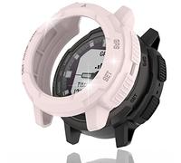 Miimall Compatibile per Garmin Instinct Crossover Case, Antigraffio Anti-Goccia TPU Custodia Protezione Militare per Instinct Crossover Accessori Rosa