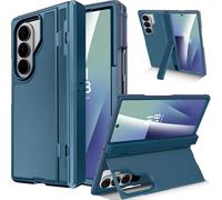 Miimall Custodia a Cerniera per Samsung Galaxy Z Fold 7, Case Protettiva con Pellicola HD, Protezione della Cerniera, Cover Antiurto in PC, Case con Cavalletto Regolabile per Samsung Z Fold 7, Blu