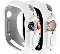 Miimall Custodia Bumper Compatibile con Apple Watch Ultra 49mm, Cover Bumper Ultra-Sottile in Morbido TPU Antiurto Cornice Protettiva Custodia Protettiva per iWatch Ultra 49mm-Bianco