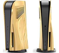 Miimall Custodia Compatibile con Console PS5 (Disc Edition), Bocchetta di Cooling dell'aria, Robusta Cover in ABS per PS5, Guscio Antiurto e Antigraffio per Accessori Console Sony Playstation 5, Oro