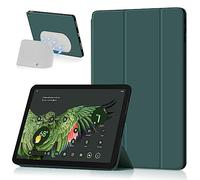 Miimall Custodia Compatibile con Google Pixel Tablet, TPU Flessibile Antigraffio Cover, Protettivo Tre-Pieghe Cavalletto, Case Protettivo Sottile Antiscivolo per Google Pixel Tablet, Verde