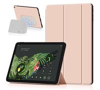 Miimall Custodia Compatibile con Google Pixel Tablet, TPU Flessibile AntiGraffio Cover, Protettivo Tre-Pieghe Cavalletto, Case Protettivo Sottile Antiscivolo per Google Pixel Tablet, Rosa