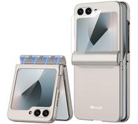 Miimall Custodia Compatibile con Samsung Galaxy Z Flip 7 FE & Flip 6 Cerniera Magnetica, Pellicola Protettiva HD, Cover Antiurto PC, Case Antiscivolo Sottile per Samsung Z Flip7 FE & Flip6, Grigio